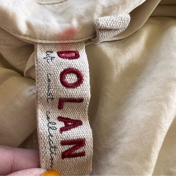 Dolan Small Cream Long Sleeve Collar Shirt Button Up - Picture 7 of 10